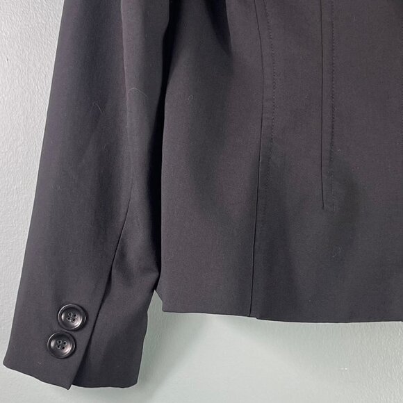 Express Blazer Jacket Size 12 Two Button Black Single Breasted Wool Blend - Picture 10 of 16